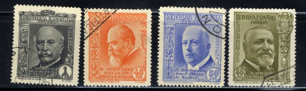 1936 SPAIN 4-Stamp Set SC A120-23 565-68