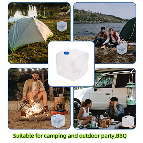 2 Pack Collapsible Water Container with Spigot, Foldable Cube 5.3Gallon Stylea