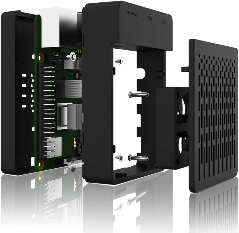 Case for Raspberry Pi 4, ABS Pi 4 Case with Cooling Fan, Pi 4 Heatsink, Simple