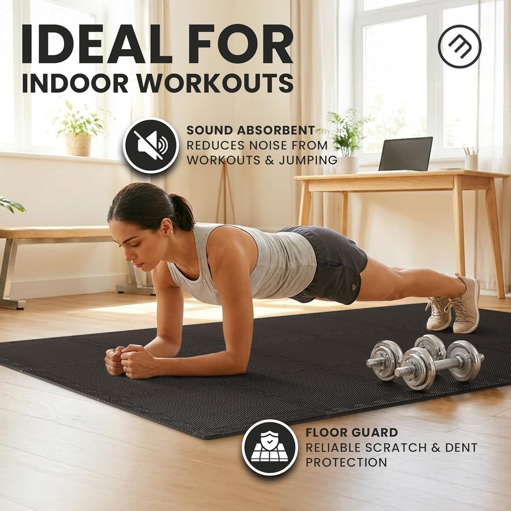 Environmentally Friendly EVA Gym Tiles - Interlocking Mats for Safe Workouts