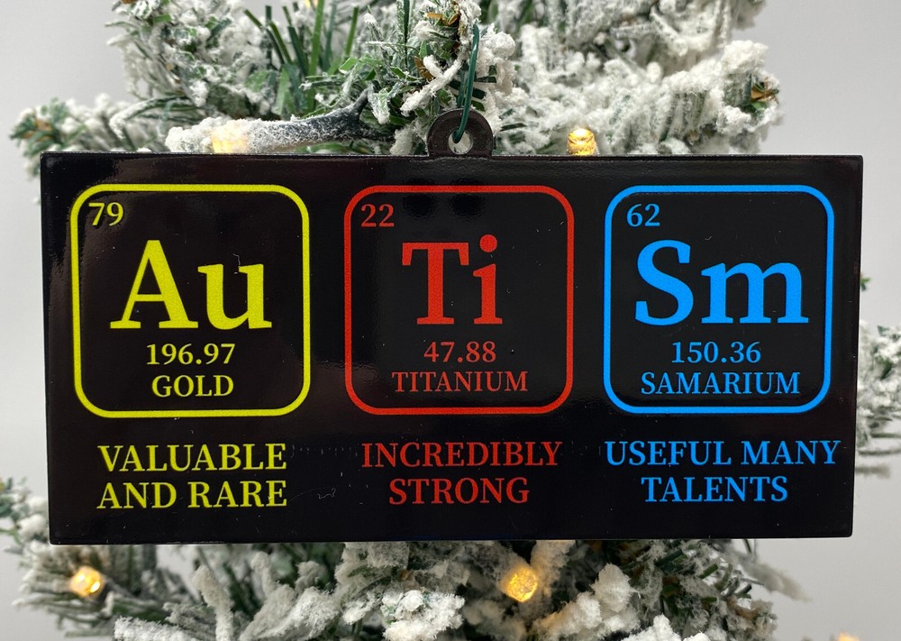 Autism Christmas Ornament Science Elements