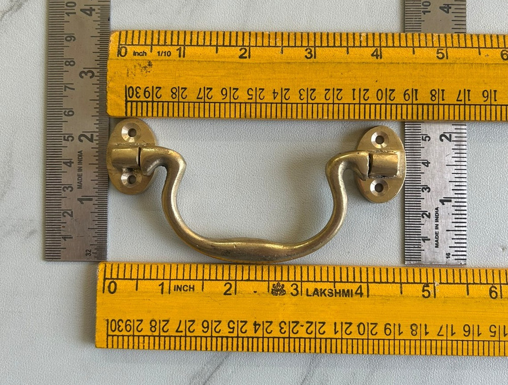 Vtg Victorian Style Brass Cabinet Drawer Door Drop Loop Handle Knob Pull 2pcs