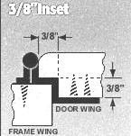 Single 3/8" Offset Self Closing Hinge - Bumpers - Screws -Brass Plated
