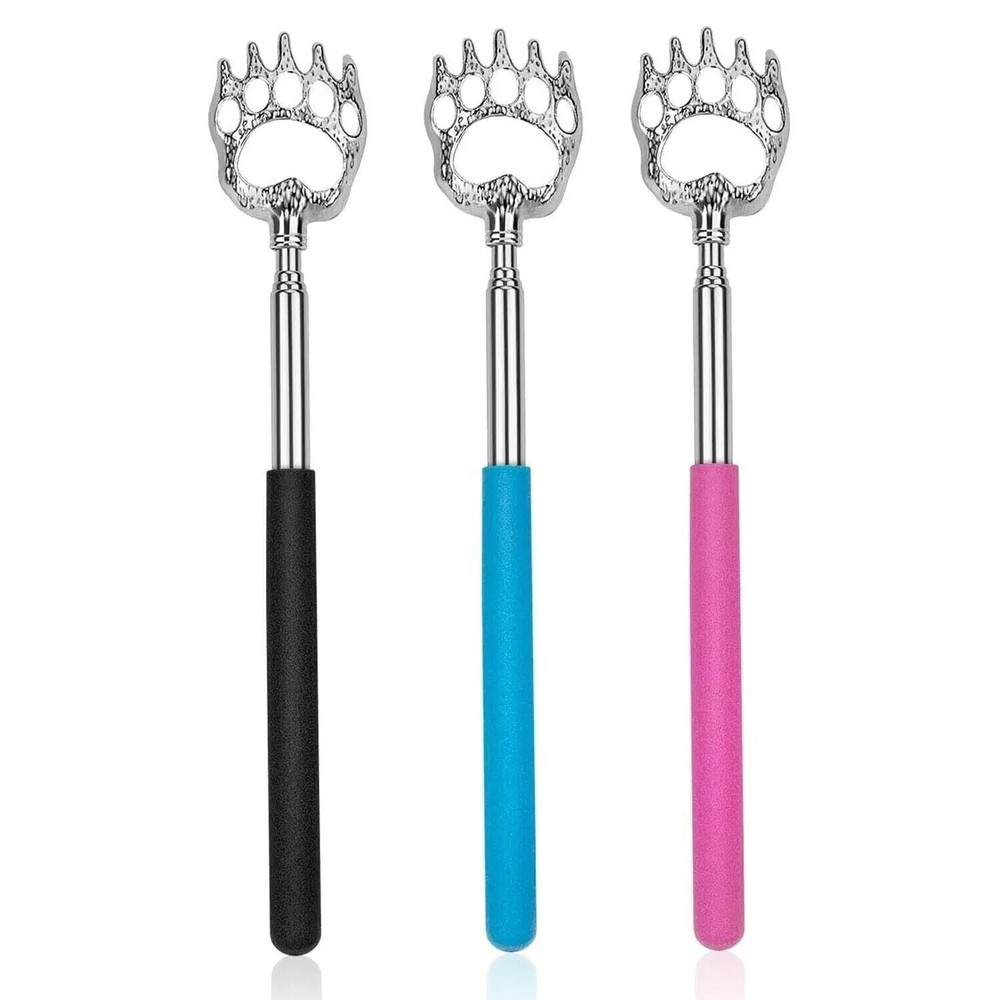 3 Pack Bear Claw Telescopic Metal Extendable Back Scratcher Back Massager NEW