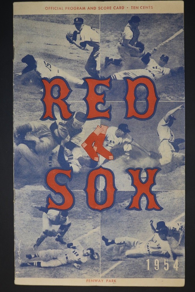 Baseball Program  1954 Boston Red Sox Official Score Card Fenway Park