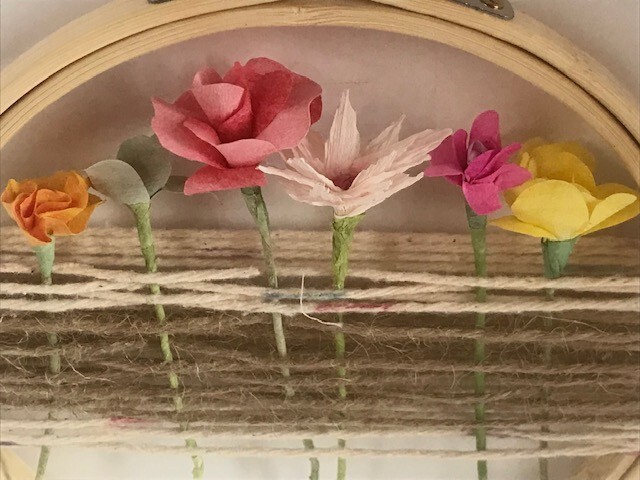 Paper Flower and Twine Rustic Wall Art