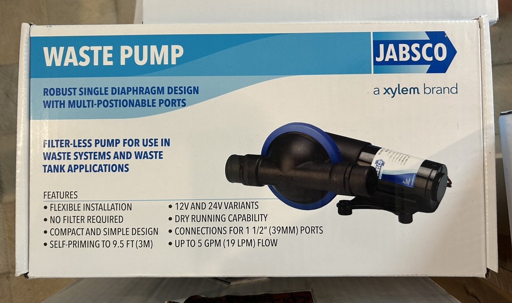 Jabsco Filterless Waste Evacuation Pump 12 Volt 50890-1000 Marine
