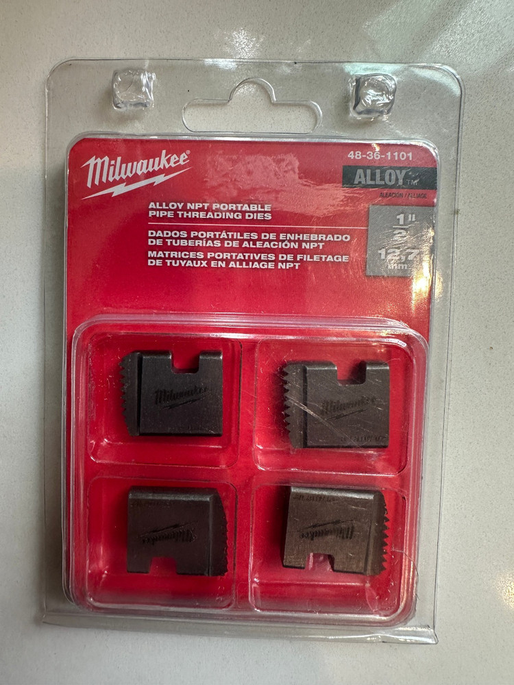 Milwaukee Tool 48-36-1101 Pipe Threading Die Head, Pipe, Pk4