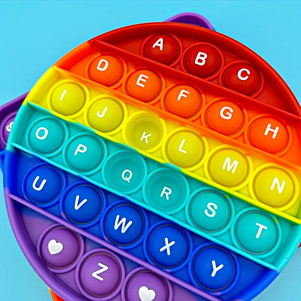 Push Pop It Bubble Silicone Alphabet Math Learning Stress Relief Game