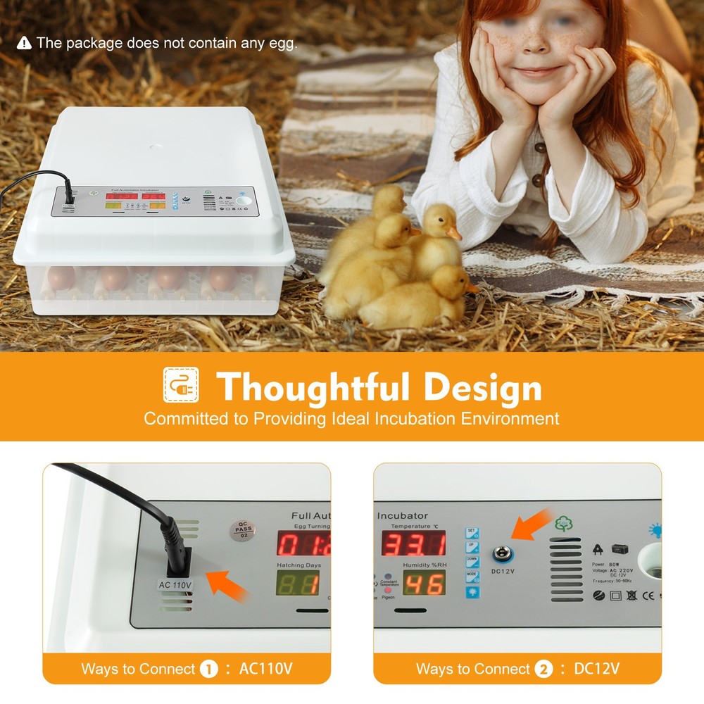 64 Eggs Egg Incubator Fully Digital Automatic Hatcher for Hatching Chicken Farm