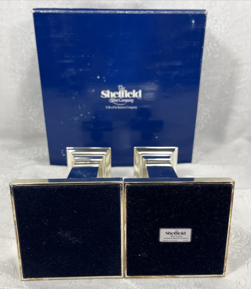 Sheffield Silver Plate Candlesticks 7” S840 Set 2 Reed Barton