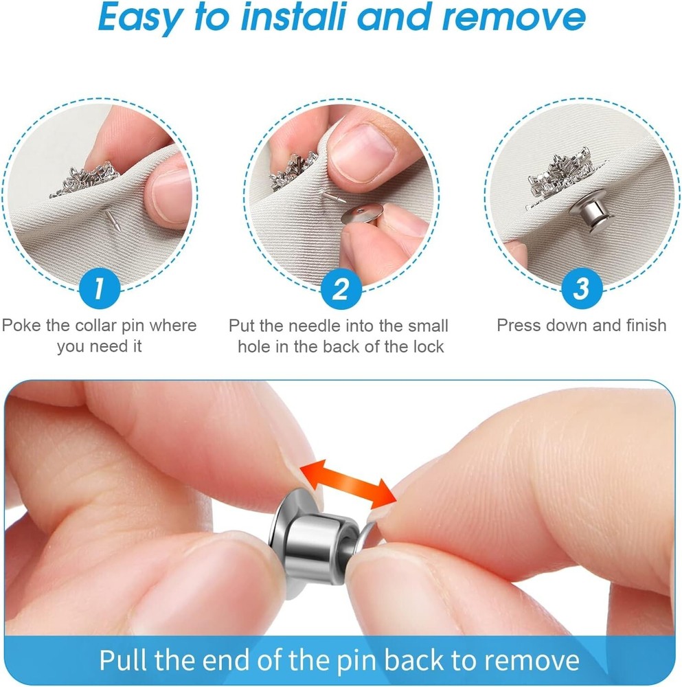 40 PCS Locking Pin Back Metal Pin Backing, Locking Pin Keeper Clasp For Pin Lock