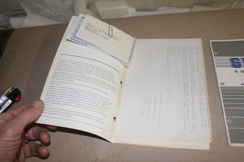 2 VINTAGE COMPUTER MANUAL GEMINI EMULATOR & SOUND BOARD ORIGINAL