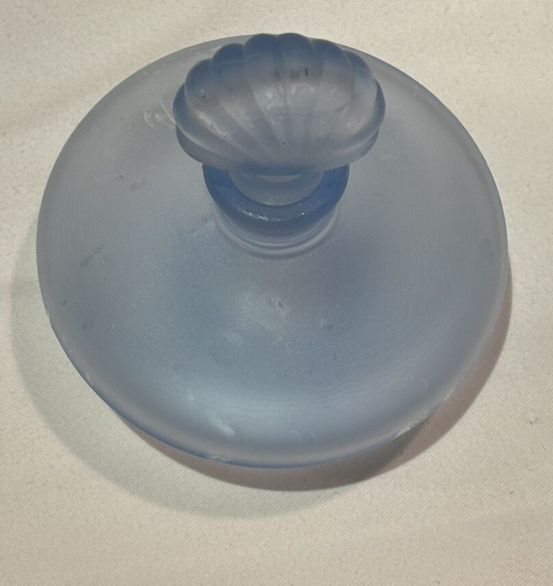 Blown Frosted Glass Perfume Bottle Shell Shape Stopper.