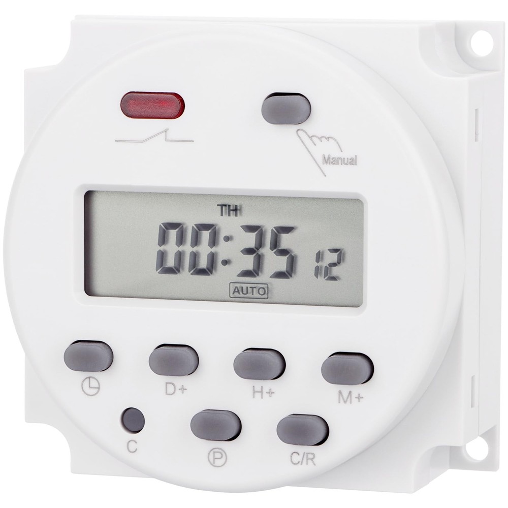 Digital LCD Timer Switch, DC/AC 12V 16Amp, Programmable, 28 Scheduled Times