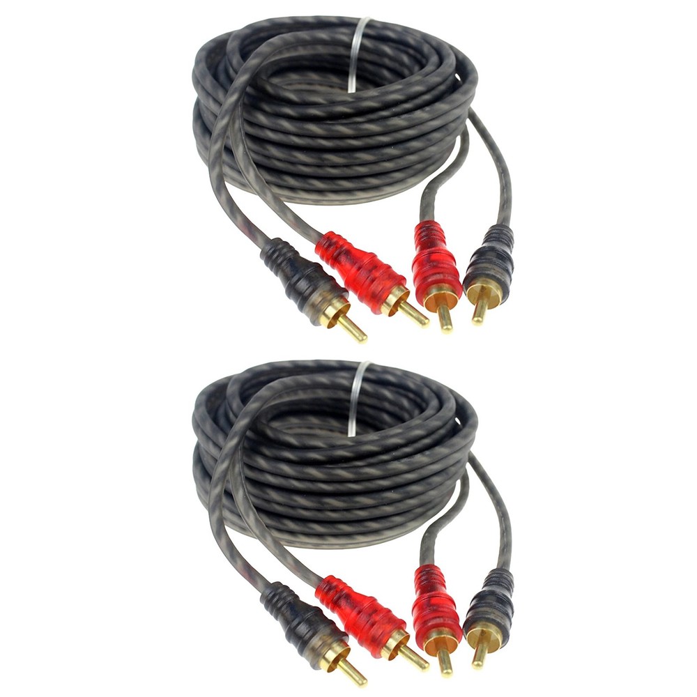 High Quality 2PCS RCA Cables 2 Channel Twisted 4Ft Shielded Interconnect Wire