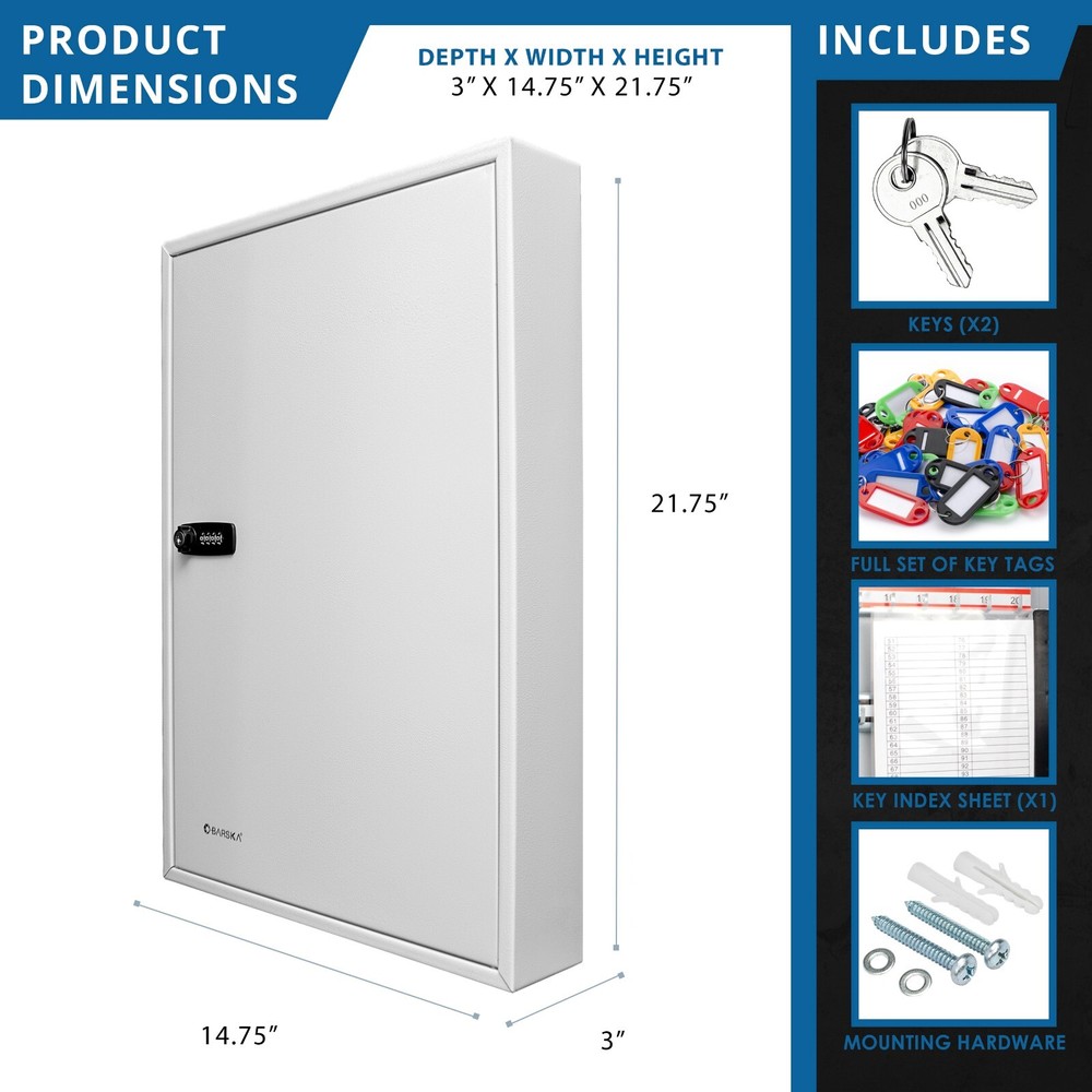 Winbest 100 Key Combination Lock Safe Storage Box Wall Mount Cabinet WB61030