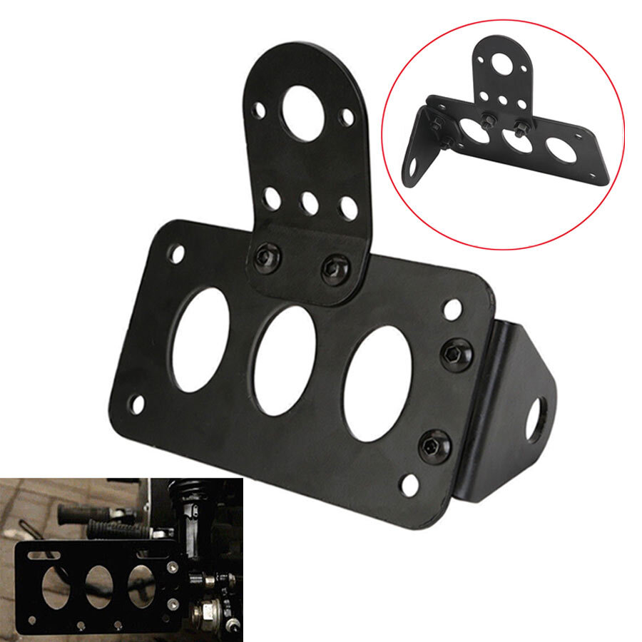 Motorcycle universal Black Side Mount License Plate Bracket Holder For Harley
