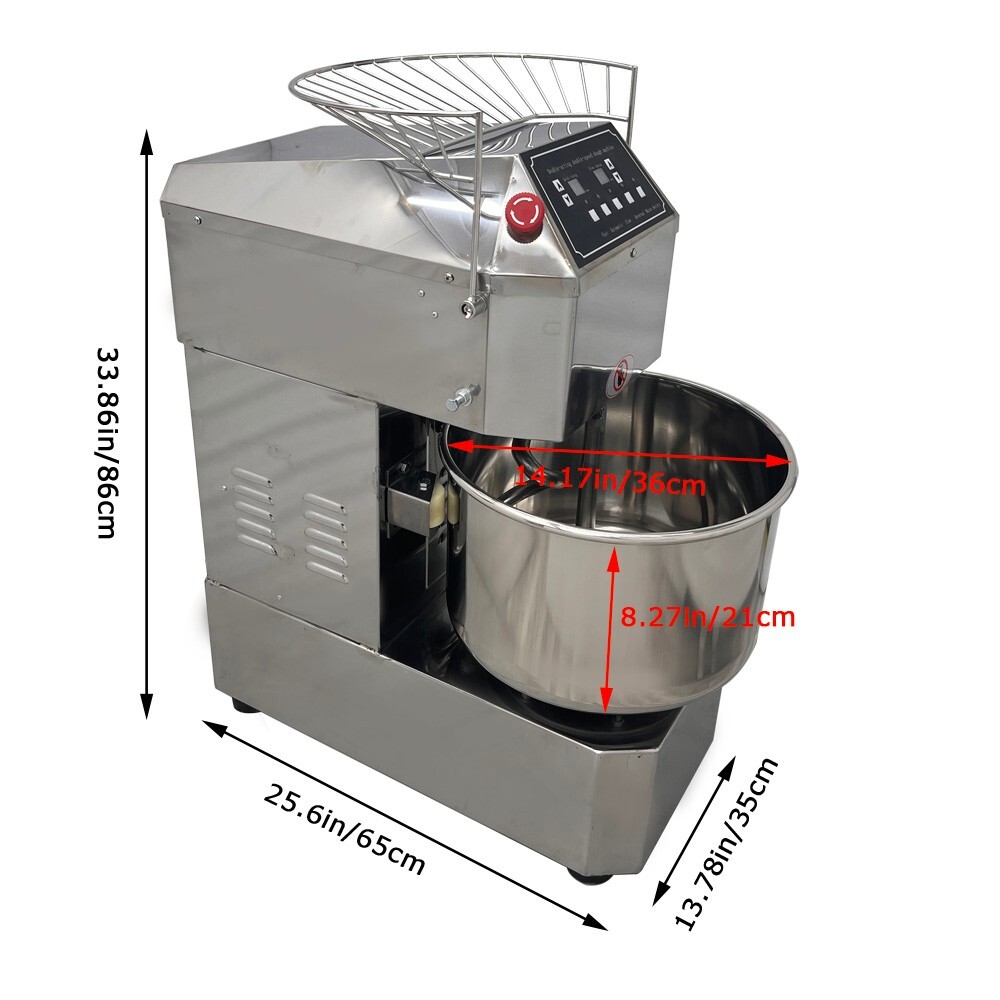 Variable Frequency Dough Mixer 20L Double Action Double Speed 110V Flour Mixing
