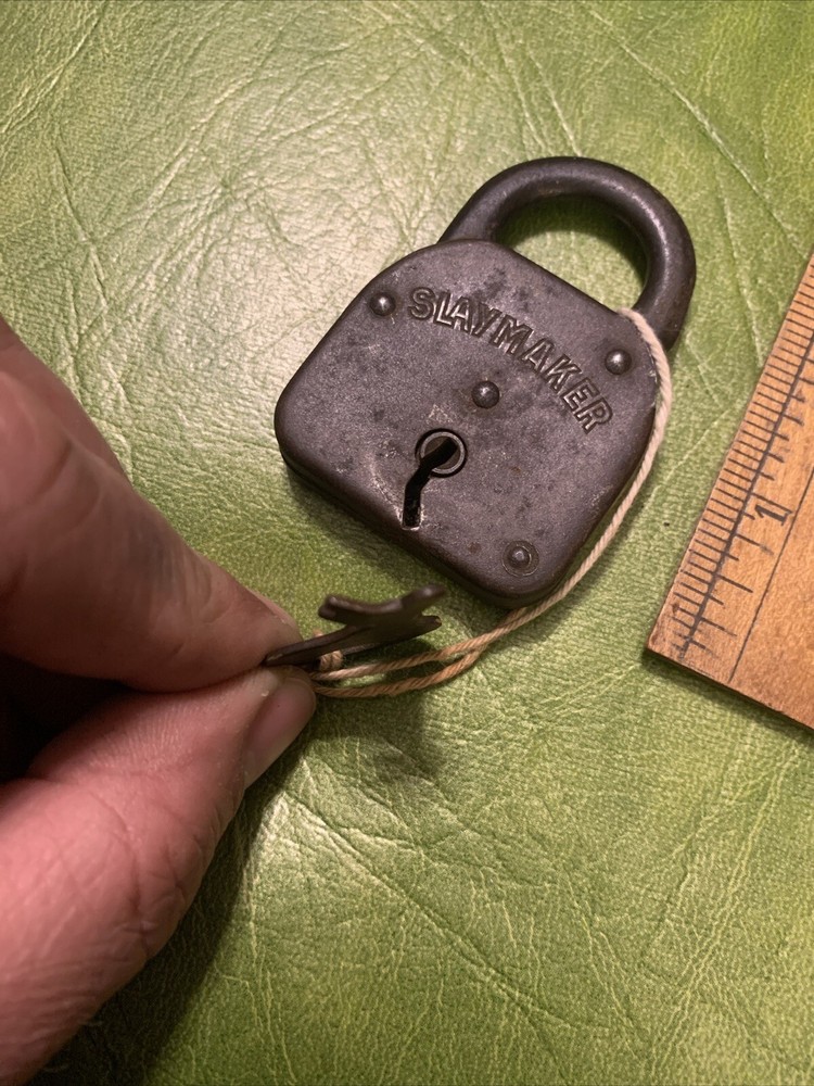 Slaymaker Vintage Padlock Antique With Key