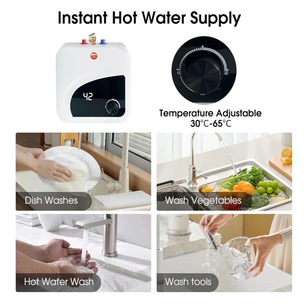 Electric Hot Water Heater 120V Tank Storage,Rv Tr 4 Gallon Trailer 1.5KW Kitchen