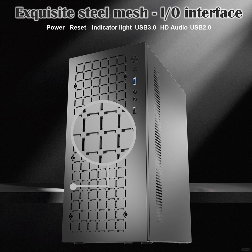 Slim High Airflow Mini Tower Case - Perfect for Mini ITX & Micro ATX Builds