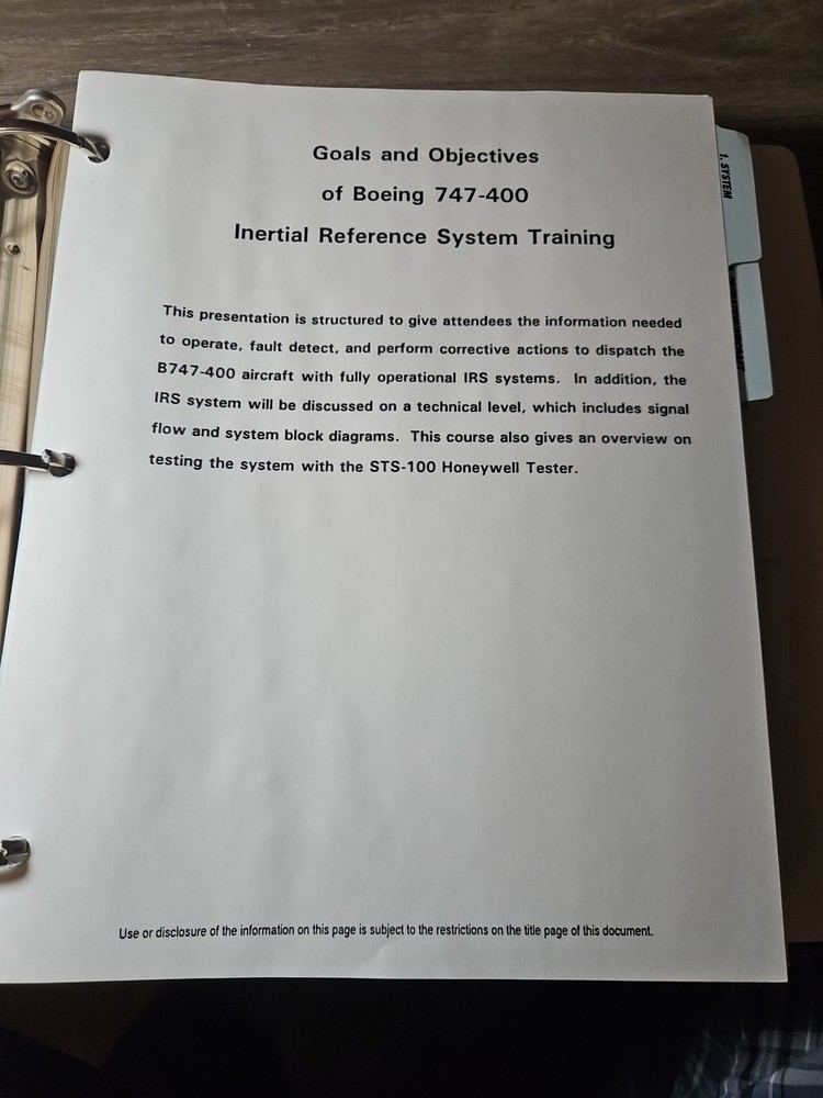 Boeing 747-400 Inertial Reference System