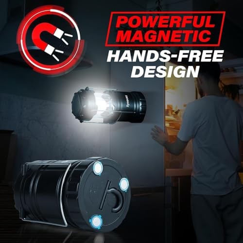 Solar Camping Lantern 4-Pack - Rechargeable LED Lights, Magnetic Base & 4 Pack