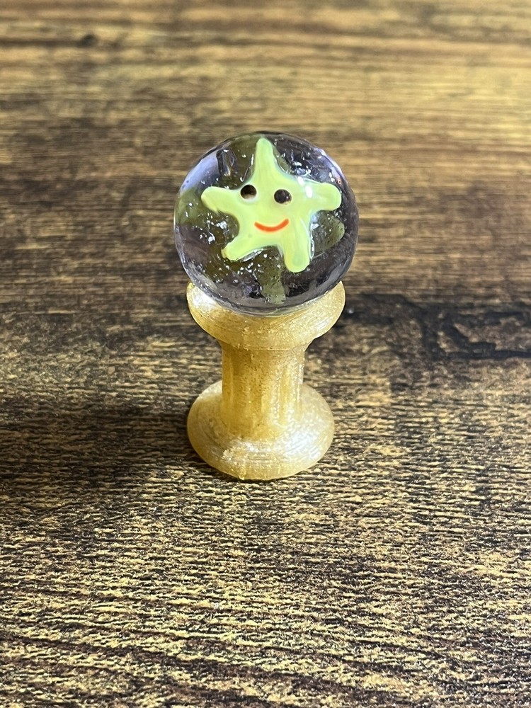 Starfish Clear Glass Marble 0.63" Double-sided Ocean Beach