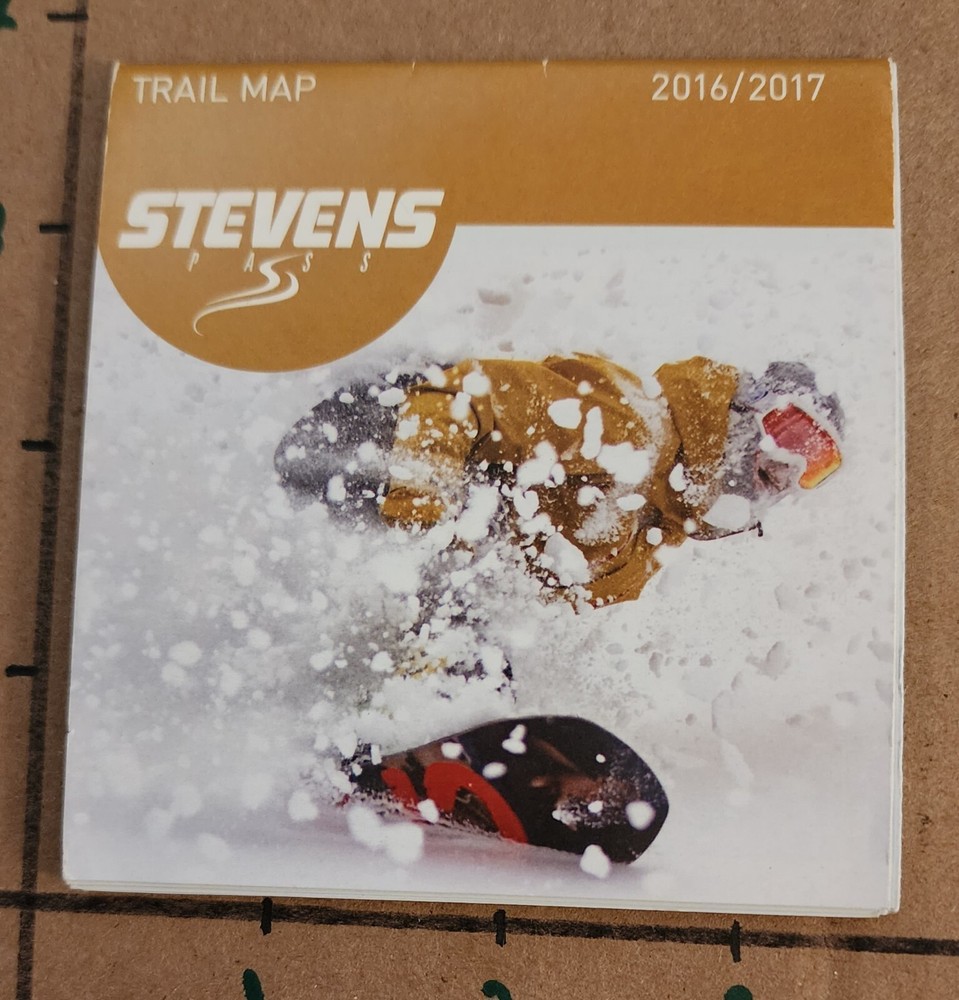 2016/17 STEVENS PASS SKI AREA TRAIL MAP.  WASHINGTON.  MINT