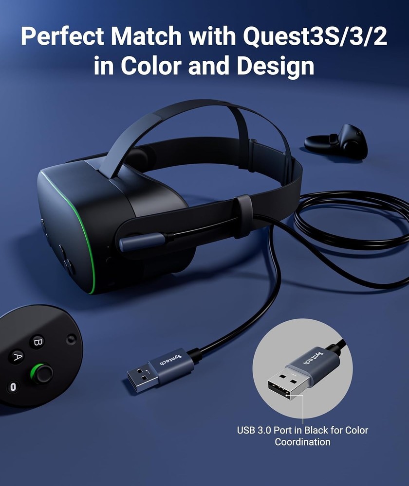 16 FT USB 3.0 Link Cable for Oculus & Pico VR Headsets - Reliable & Comfortable