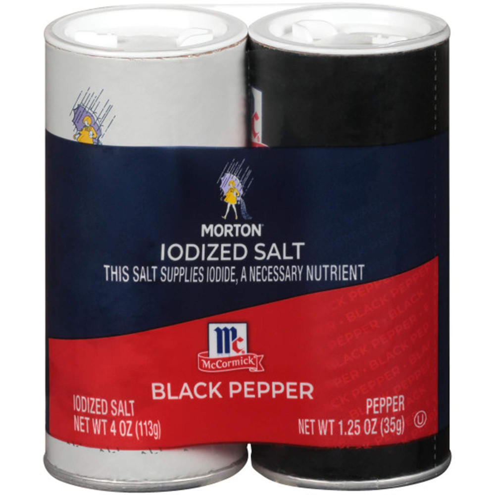 Morton Mccormick Iodized Salt & Pepper, Shaker Set, 5.25 Ounce