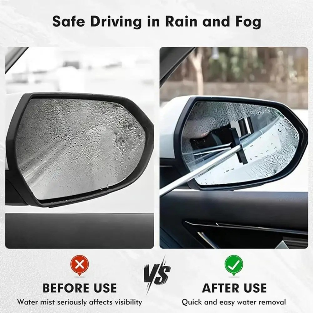 1PC Retractable Car Rain Wiper For Rearview Mirror & Windshield *