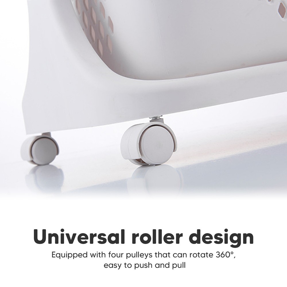 Laundry Storage Organizer w/ Wheels Movable Rolling Laundry Clothes Baskets Cart