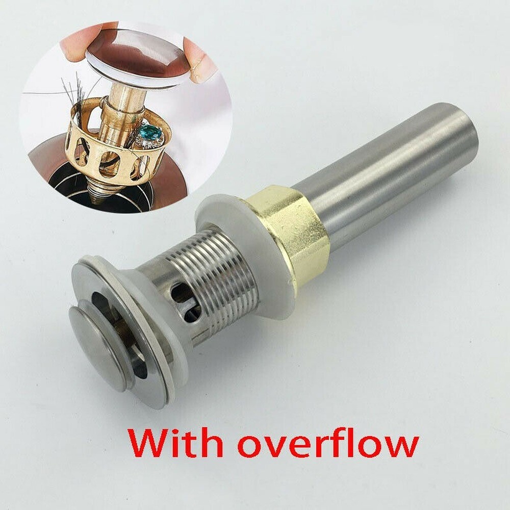 1-1/2" Bathroom Sink without Overflow Pop Up Drain Vessel Vanity Sink Drain