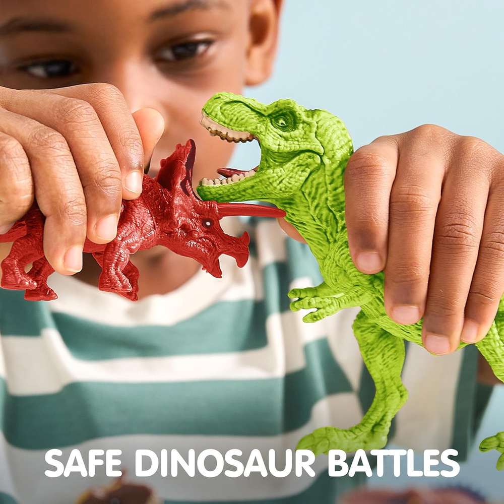 Dinosaur Toys with Activity Play Mat & Storage Cage, 19 PCS