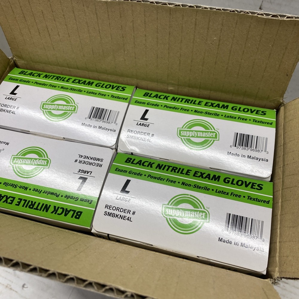 400 Large SUPPLYMASTER Black Nitrile Exam GlovesSLC-771