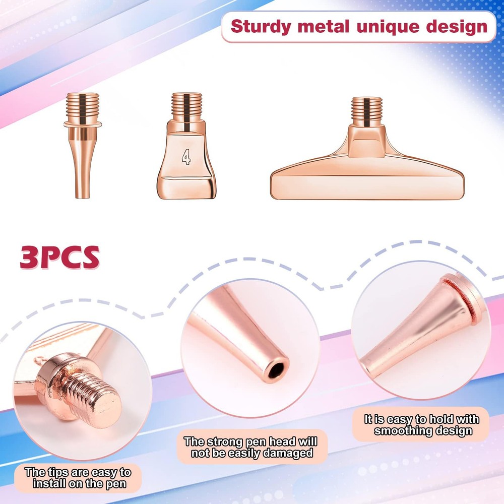 Diamond Painting Pen with Screw Thread Tips,1PCS 3pcs, RoseGold3pcs