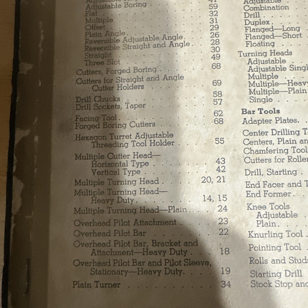 Warner & Swasey Turret Lathe Tools Book