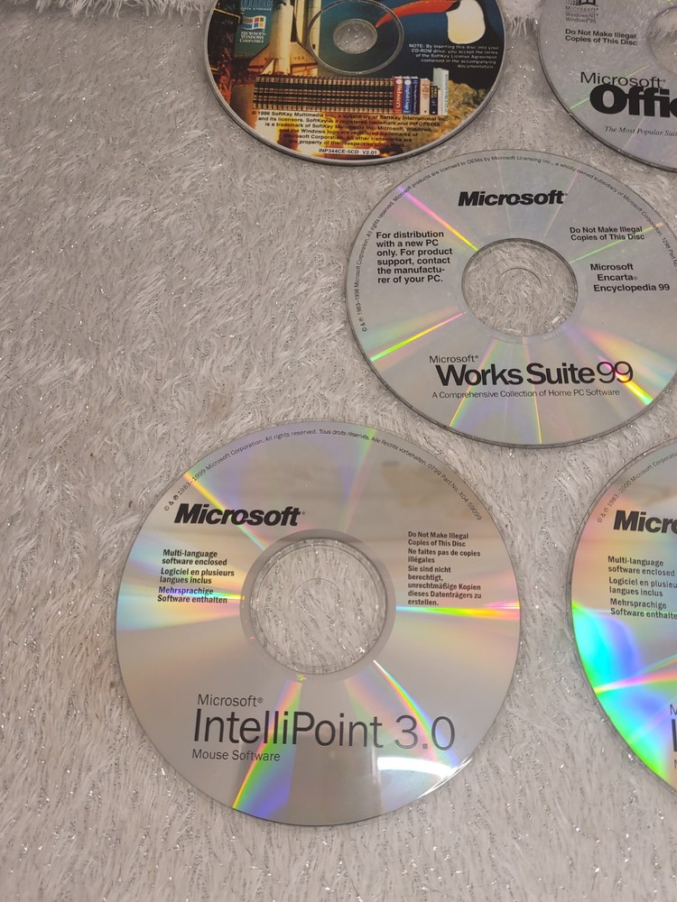Vintage Microsoft Office (1983 - 2002) Variety Software CDs (No Cases)