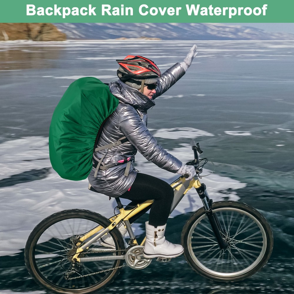 65L-75L Backpack Rain Cover with A Vertical Reflective Strap [Postal Green]