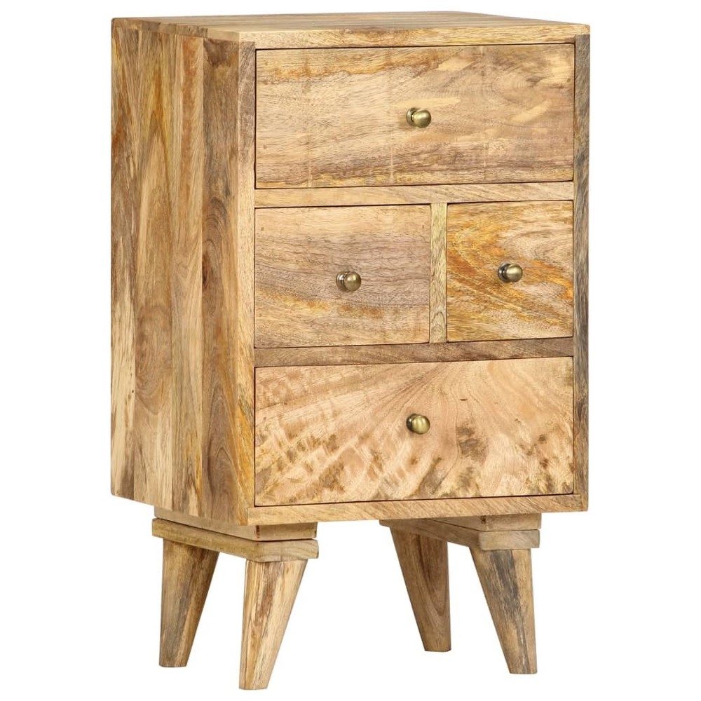 Bedside Cabinet Brown Solid Mango Wood Medium Bedside Cabinet