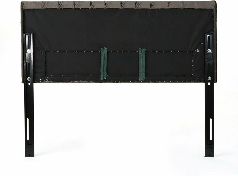 Gray Grey Velvet Upholstered Headboard Full Queen Tufted Fabric Bed Frame Mount