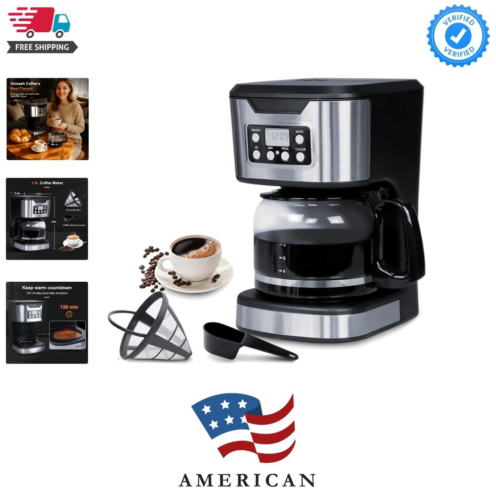 Programmable Coffee Maker 12 Cup Brew & Drip coffee machine, Fully Automatic,...