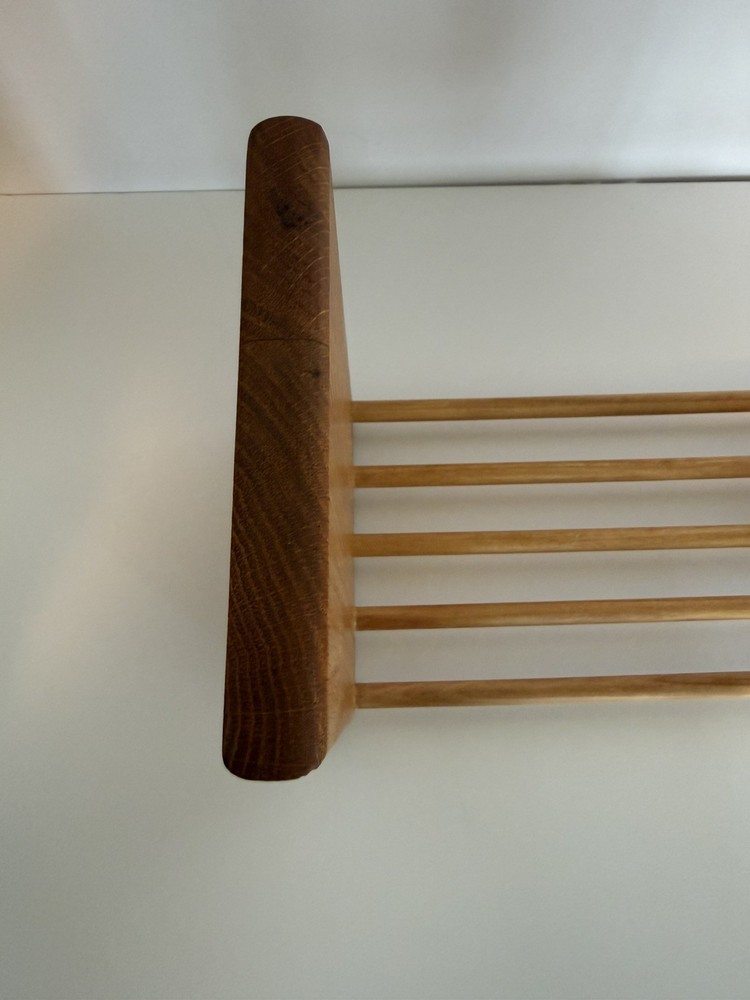 Vintage Oak Sliding End Adjustable Desktop Book Shelf Bookcase