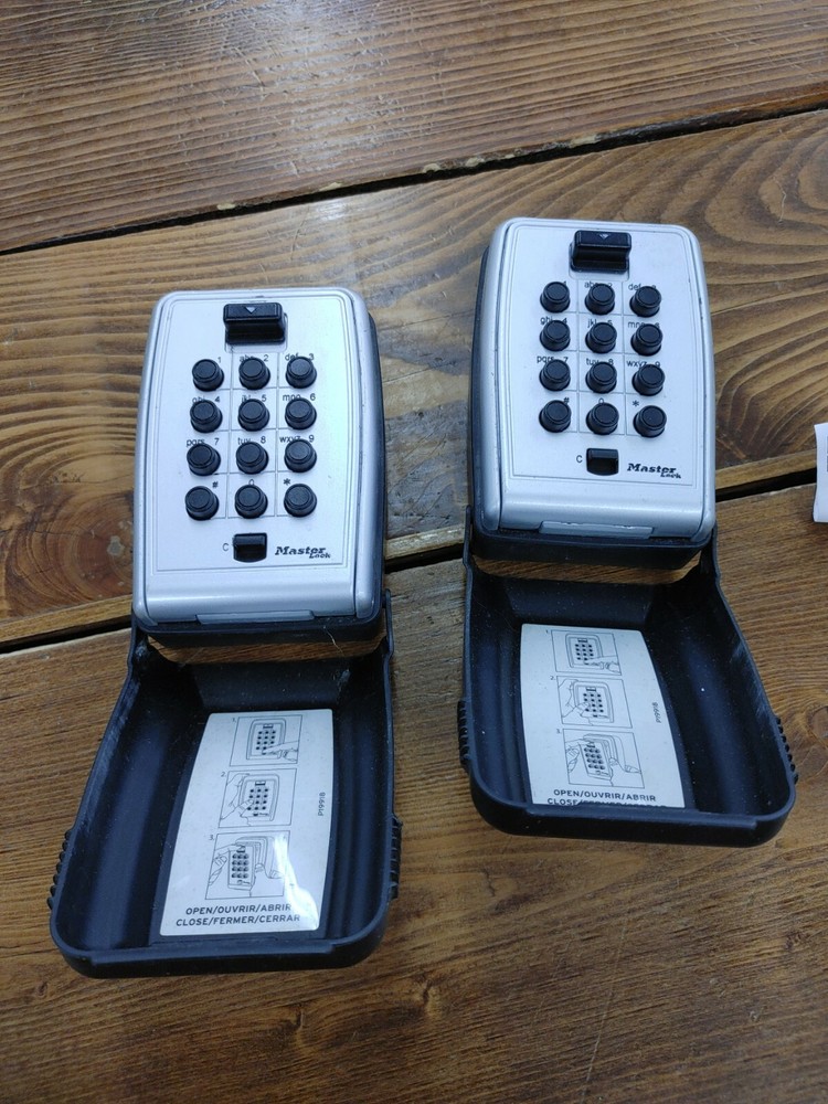 2 - Master Lock Safe Space Lock Boxes - Secures To Walls