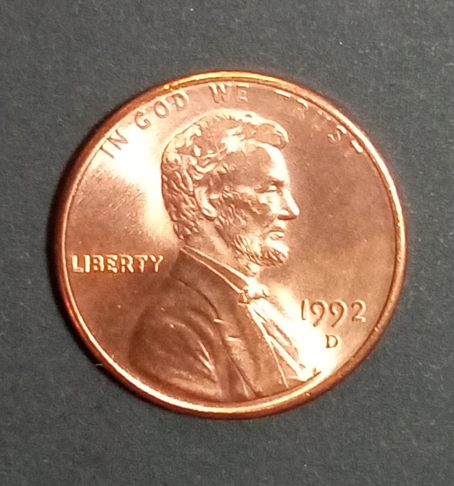 1992 D Lincoln Cent BU High Grade