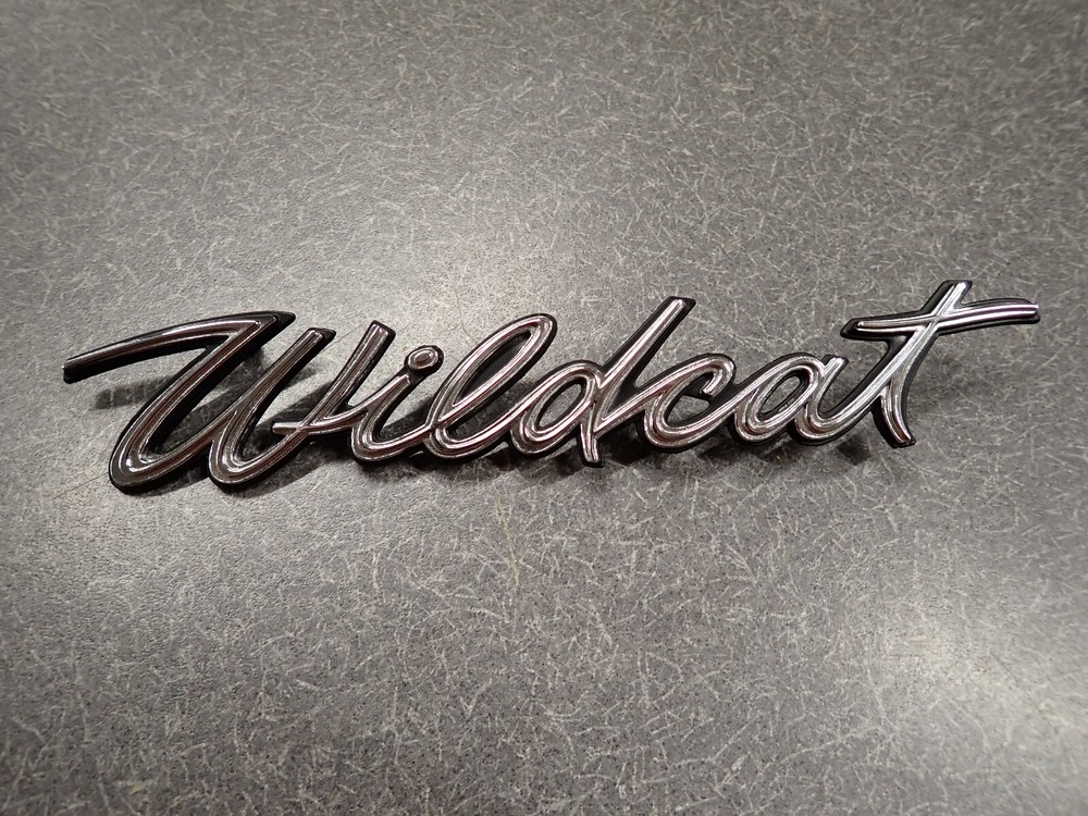 1965 Buick Wildcat Rear Quarter / Trunk Script Emblems 65 "Wildcat" Monogram (3)