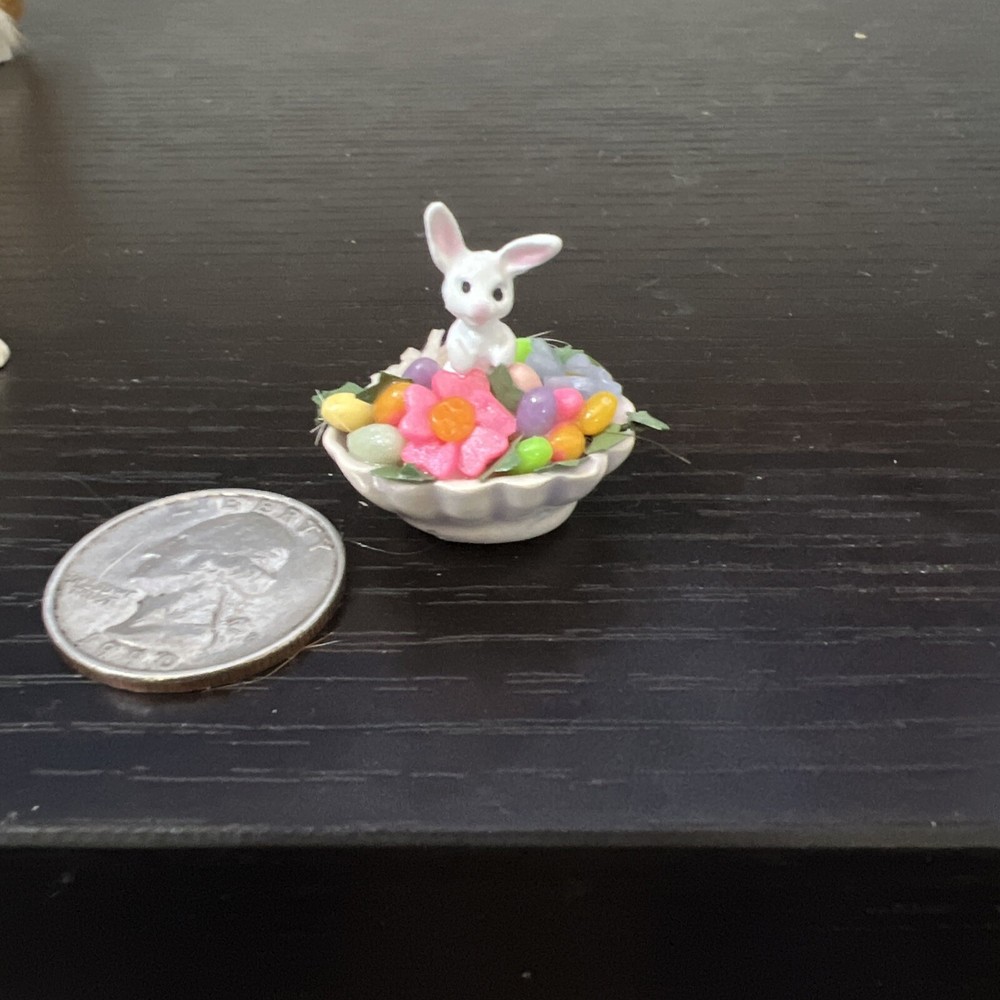 Lot of 5 Vintage White Mini Ceramic Easter Figurines