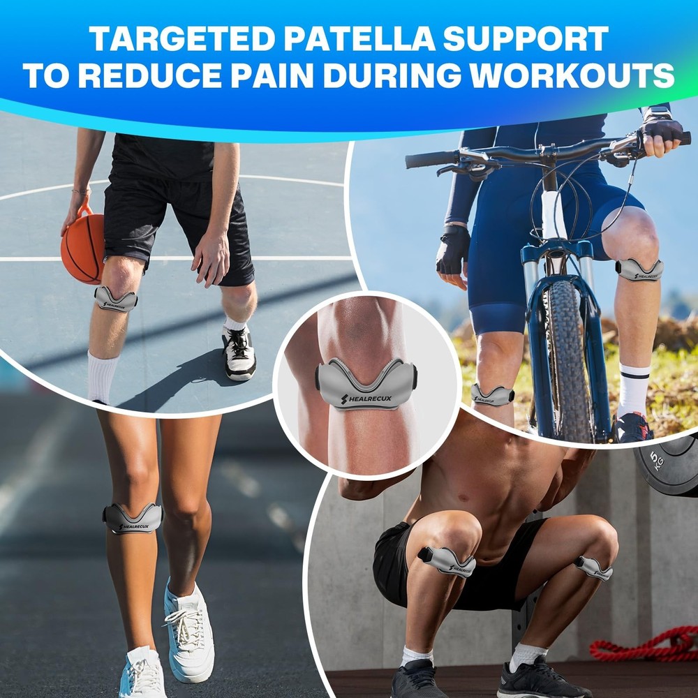 Patellar Tendon Support Strap, Silicone Patella Knee Strap, Non-Slip Patella ...